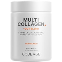 Codeage Multi Collagen + Gut Blend Supplement with Digestive Probiotics - DGL Licorice - Aloe Vera