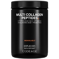 Codeage Multi Collagen Peptides + Hyaluronic Acid Powder Supplement Vitamin C & Probiotic Unflavored