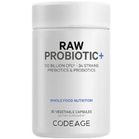 Codeage Raw Probiotic+ 100 Billion CFU-Digestive Enzymes-Raw Fruits & Vegetable Prebiotics