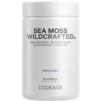 Codeage Raw Wildcrafted Irish Sea Moss Supplement Spirulina-Bladderwrack-Burdock Root-Black Pepper