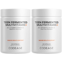 Codeage Teen Daily Multivitamin - Vitamins A B C D E K Zinc Biotin & Probiotics Vegan Supplement