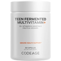 Codeage Teen Daily Multivitamin - Vitamins A B C D E K Zinc Biotin & Probiotics Vegan Supplement