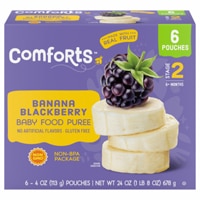 Comforts Baby Food Puree 6+ Months 4 oz Pouch Banana Blackberry