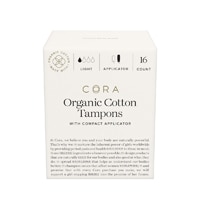 Cora Organic Cotton Tampons with Applicator Light