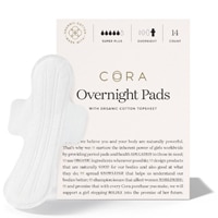 Cora Organic Cotton Topsheet Ultra Thin Overnight Period Pads