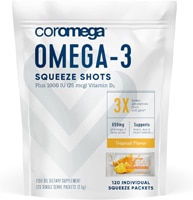 Coromega Omega-3 Tropical Squeeze plus D Tropical Orange