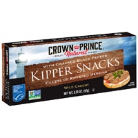 Crown Prince Non-GMO Kipper Snacks with Cracked Black Pepper