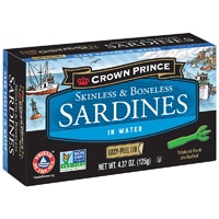 Crown Prince Non-GMO Skinless & Boneless Sardines in Water