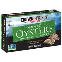 Crown Prince Non-GMO Smoked Oysters in Pure Olive Oil