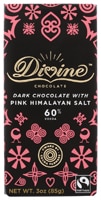 Divine Chocolate Dark Chocolate & Pink Himalayan Salt Chocolate Bar 60% Cocoa