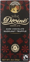 Divine Chocolate Dark Chocolate Bar with Hazelnut Truffle