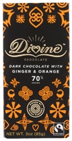 Divine Chocolate Dark Chocolate With Ginger & Orange