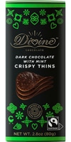 Divine Chocolate Dark Chocolate with Mint Crispy Thins