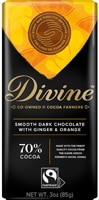 Divine Chocolate Smooth Dark Chocolate With Ginger & Orange