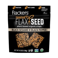 Doctor In The Kitchen Flackers Toasted Seed Crisps Black Sesame Seed & Black Pepper