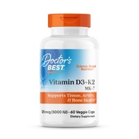 Doctor's Best Vitamin D3 5000 IU + MK7 K2 100 mcg