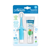 Dr. Brown's Infant-to-Toddler Toothbrush + Apple Pear Toothpaste 0-3 Years 2 Piece Set - Blue Elephant