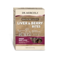 Dr. Mercola Healthy Pet Treats For Dogs & Cats Beef Liver & Berry Bites