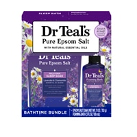 Dr Teal's Foaming Bath & Epsom Salt Soak Bathtime Gift Set - Sleep Melatonin Lavender Chamomile