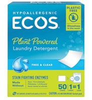 ECOS Laundry Detergent Sheets Plastic-Free Free & Clear