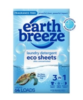 Earth Breeze Laundry Detergent Eco Sheets 64 Loads Fragrance Free