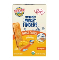 Earth's Best Organic Munchy Fingers Toddler Puffed Snack Mango Carrot