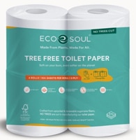 EcoSoul Toilet Paper Tree-Free 3-Ply 300 Sheet Roll