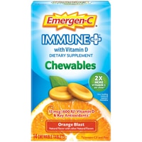 Emergen-C Immune Plus with Vitamin D Chewables Orange Blast