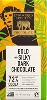 Endangered Species Dark Chocolate 72% Cocoa Bar Vegan Gluten Free