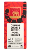 Endangered Species Natural 60% Dark Chocolate Bar Cinnamon Cayenne & Cherries