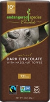 Endangered Species Natural Dark Chocolate Bar Hazelnut Toffee