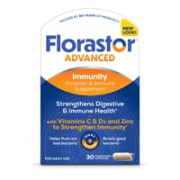 Florastor Advanced Daily Probiotic & Immune Support with Zinc Vitamin C & D3