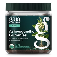 Gaia Herbs Organic Ashwagandha Gummies for Healthy Stress Support Apple Cinnamon