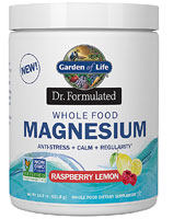 Garden of Life Dr. Formulated Magnesium Whole Food Powder Raspberry Lemon