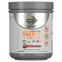 Garden of Life Sport Organic Pre-Workout Energy + Focus Sugar Free - NSF Certified for Sport Blackberry Cherry