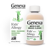 Genexa Kids Allergy Medicine Liquid Antihistamine Age 6+ Agave Syrup