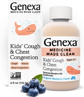 Genexa Kids Cough & Chest Congestion Liquid Medicine Age 4+ Organic Blueberry