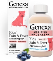 Genexa Kids Pain & Fever Acetaminophen Liquid Age 2-11 Organic Blueberry