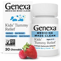 Genexa Kids Tummy Relief Calcium Carbonate Antacid Ages 2-11 Berry
