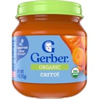 Gerber Organic Baby Food Stage 1 Puree Glass Jar Carrot