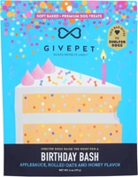 GivePet Dog Treats Birthday Bash Soft Chewy Applesauce Oats Honey
