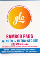 Glo Organic Bamboo Incontinence Pads with Wings - Normal