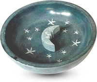 Gonesh Incense Stone Burner Round Gray Moon