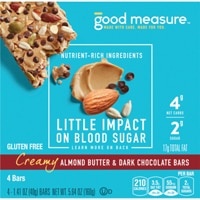 Good Measure Bars Blood Sugar Friendly Almond Butter Dark Chocolate