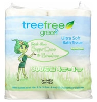 Green2 Bath Tissue Tree Free Bamboo Plastic Free 2-Ply 300 Sheet Roll