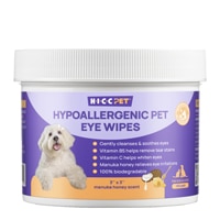 HICC Pet Eye Wipes Hypoallergenic for Dogs & Cats Manuka Honey