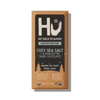 HU Holiday Edition Dark Chocolate Bar Cozy Sea Salt + Almond Butter