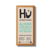 HU Organic Milk Chocolate Bar Almond Crunch Coconut Flakes