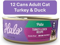 Halo Adult Cat Wet Food Pate 5.5 oz Grain-Free Turkey & Duck Recipe