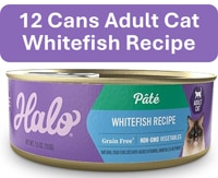 Halo Adult Cat Wet Food Pate 5.5 oz Grain-Free Whitefish Recipe